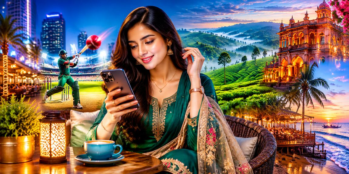 ঢাকায় চা বাগানের পাশে বসে ক্রিকেট ম্যাচের অডস দেখছেন একজন বাংলাদেশি ব্যবহারকারী